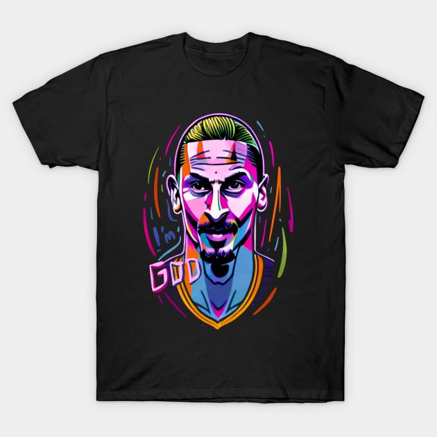 Zlatan the GOD popart caricature T-Shirt by BAJAJU